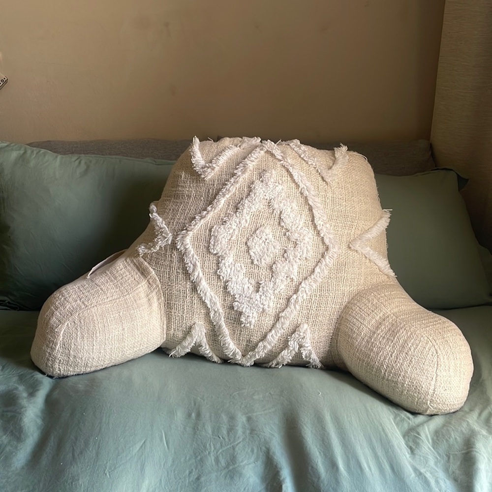 Beige boho backrest pillow